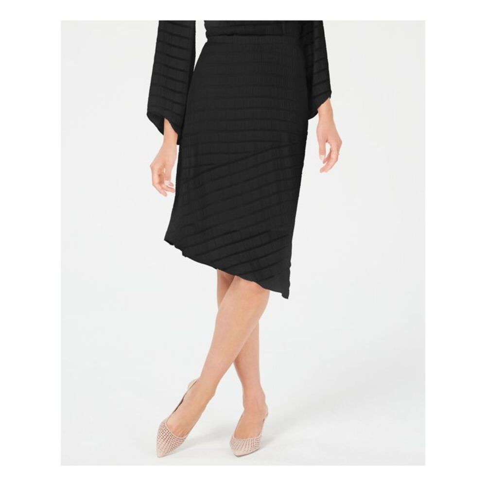 ALFANI Womens Black Zippered Knee Length Wear To Work Skirt 10